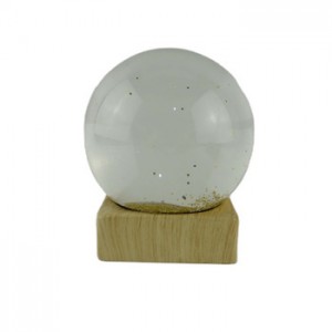 Empty Snow Globe With Wood Texture Square Base 120MM