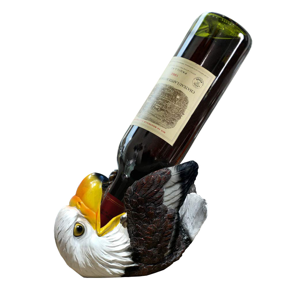 Resin Lovely Funny Eagle Wine Rack Wine Bottle Holder Animal Sculpture Case for Home,Restaurant and Hotel 21*10*14cm Featured Image