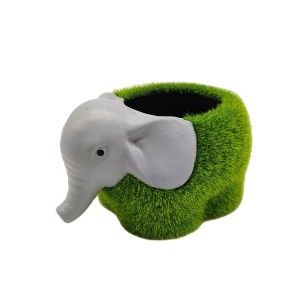 Terracotta Elephant Shape Moss Pot; Mini Moss Flower Pot Animal Shape Garden Plant