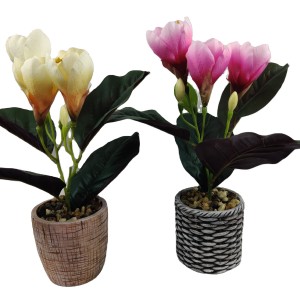 20*20*35cm Artifical Flower With Decorative Ceramic Garden Pot; Artifical Flower Pot With Artifical Plastic Tulip