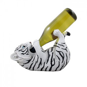 Customized Resin Wine Glass Holder Rack;Handmade Unique Animal Tiger Kitchen Ornament Resin Wine bottle holder wholesale