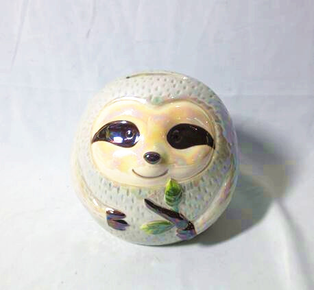 Ceramic cute cartoon sloth piggy bank ,sloth coin banks