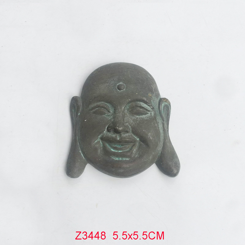 Miniature Red Resin Happy Buddha Figure Laughing Smile Small 2.25" Good Luck