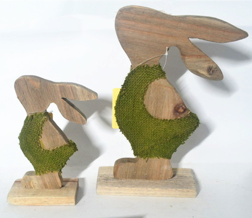 Wooden standing bunny decorations, driftwood bunny