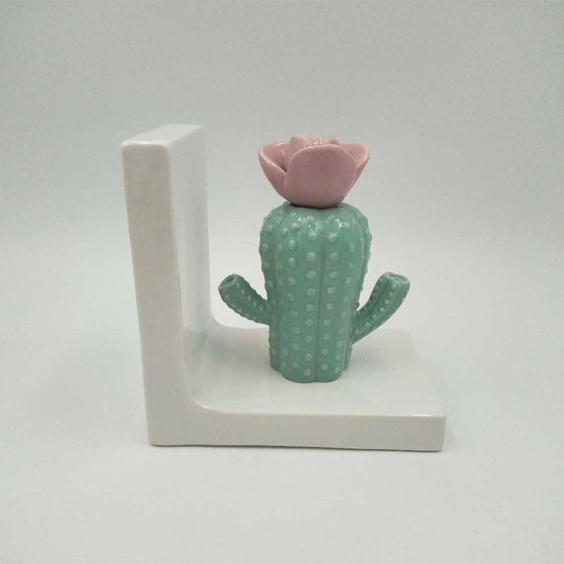 Custom Ceramic Handmade porcelain Cactus Book Ends