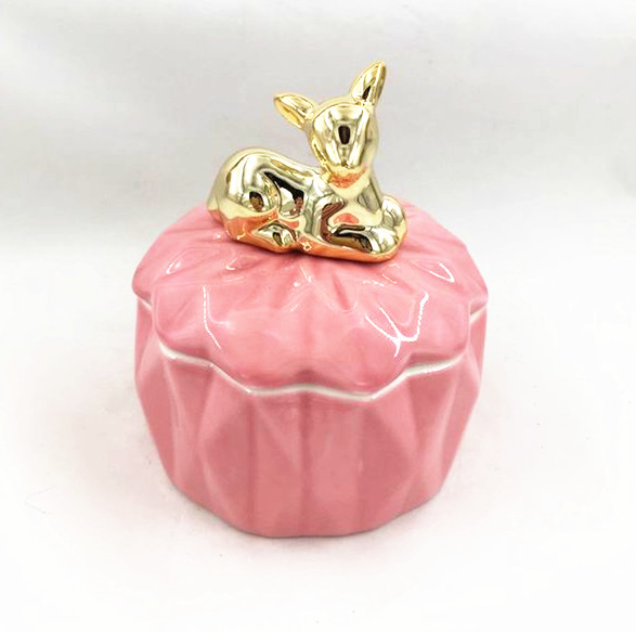 Ceramic pink heart shape jewelry box ,wedding trinket gift box