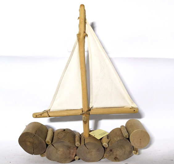 Nautical driftwood sail boat ,wooden boat craft