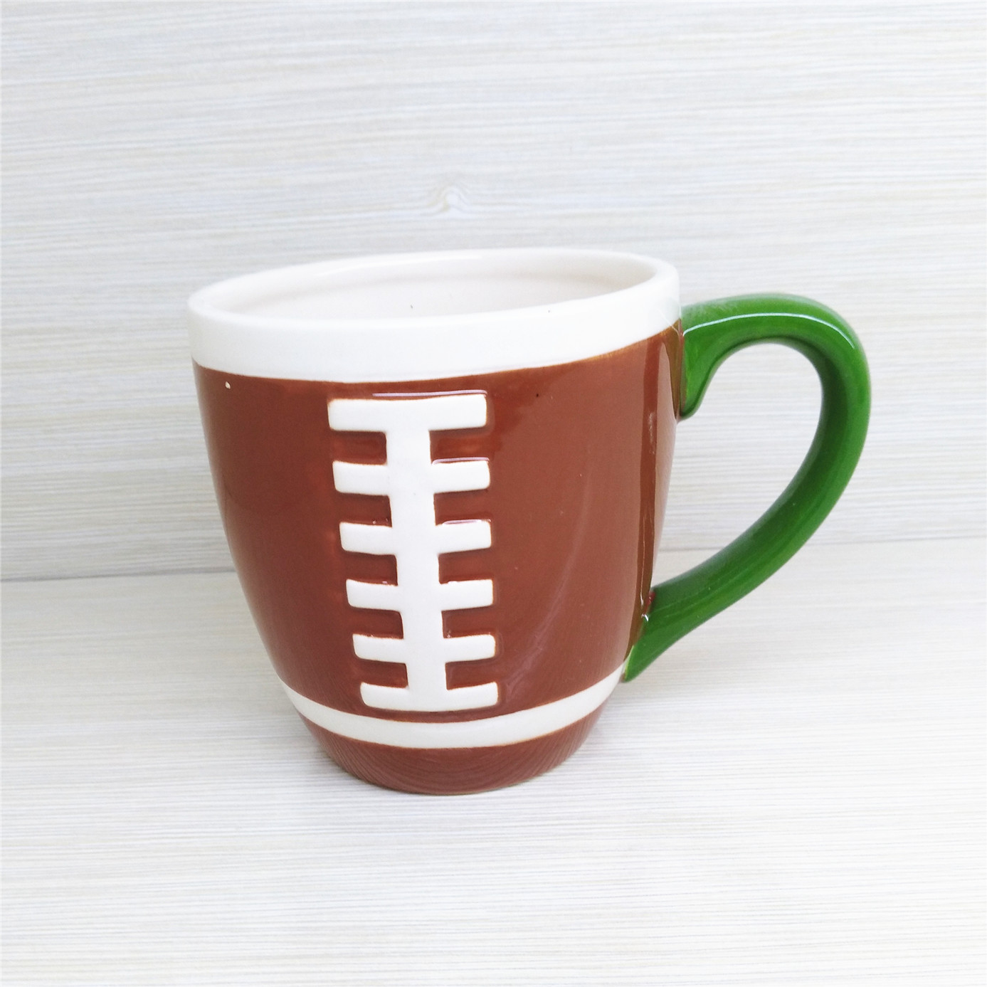 Novelty   Rugby  shaped  Coffee Ceramic  Mug  Customized  Sport  series Coffee mug