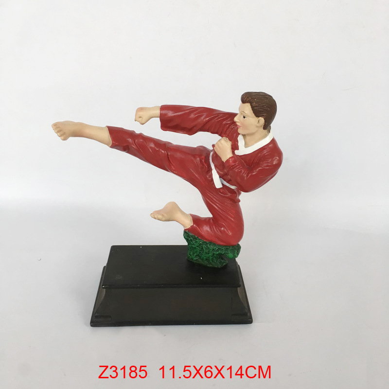 Taekwondo Punch Collectible Figurines Korean Folk Martial Arts Polyresin Statue