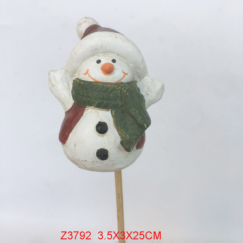 Winter Polyresin Garden Stake Lawn Decor Choice Of Three: Deer, Snowman & Penquin