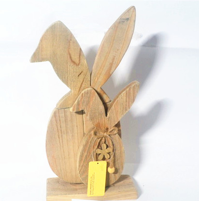 Wooden standing bunny decorations,rabbit wooden craft