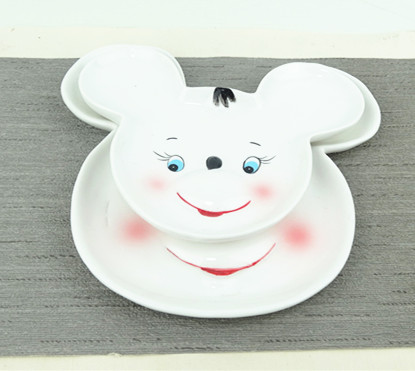 ceramic carton twelve animal mouse design dishes ,mouse plate