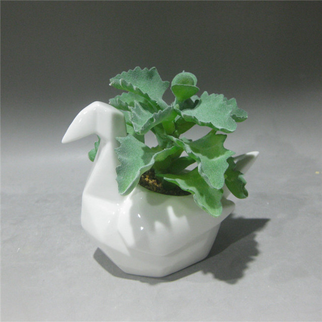 White Ceramic Bird Succulent Planter, Factory Custom Pottery flower pot Novelty plant pot