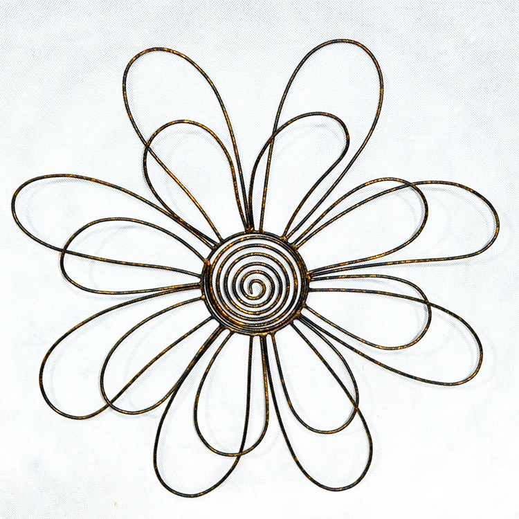 Antique Metal 3D flor Wall Art Decor colgado baixo prezo