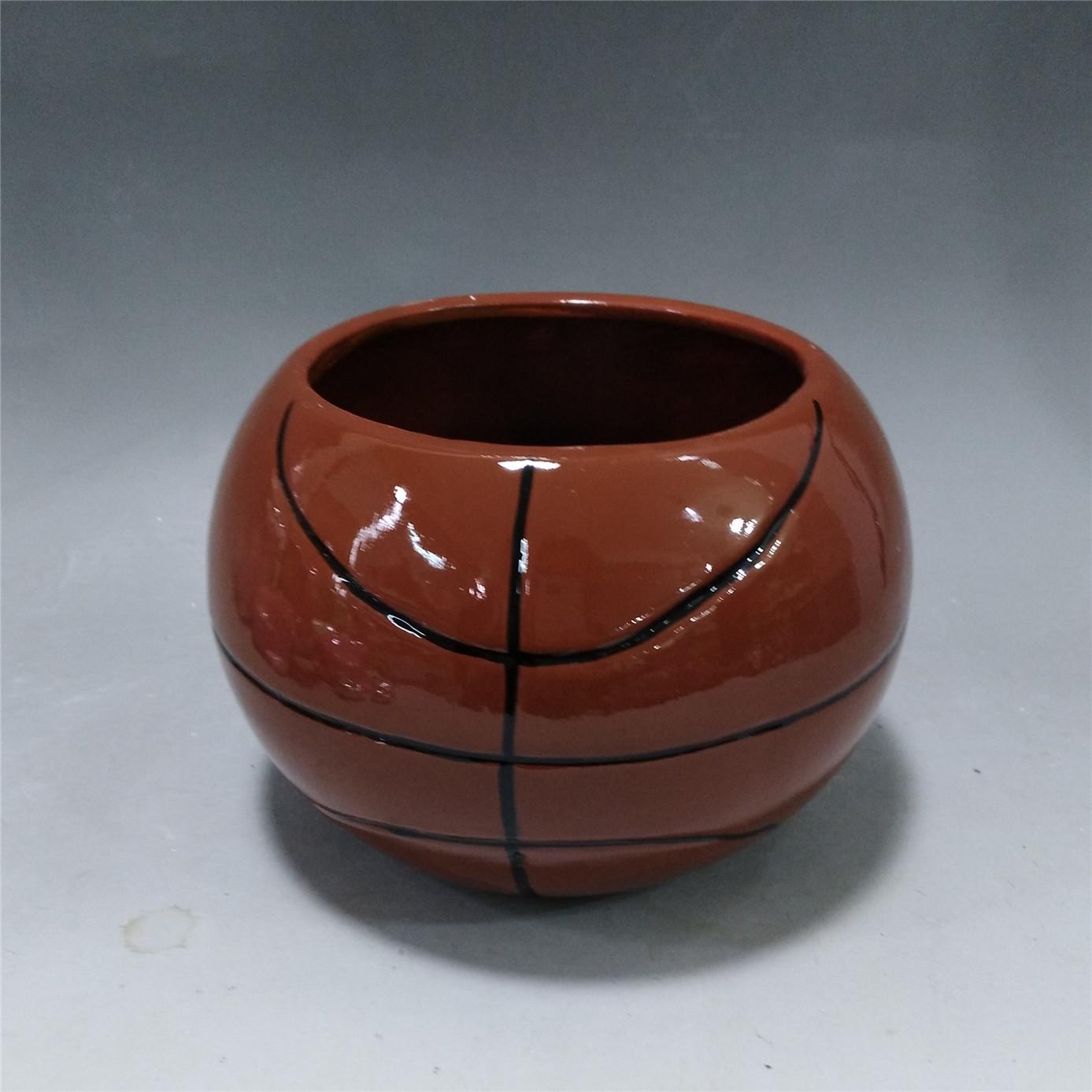 Basketball Shape  Cactus and  Succulent planters ,Ceramic hand made pots for small plant,indoor decoration flowerpot