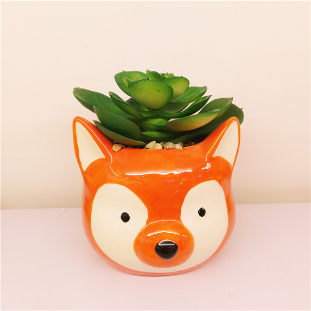 Red  Fox Planter pot , Succulent  pots Ceramic Cute  Animal Flower pots Wholesale