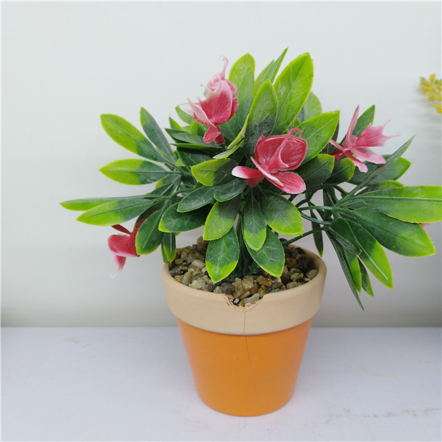 Artificial Flower,plastic  lifelike  Flower In ceramic Pot For Home Decorative