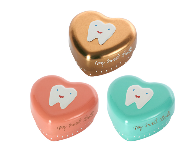 Ceramic baby teeth box ,round baby tooth box