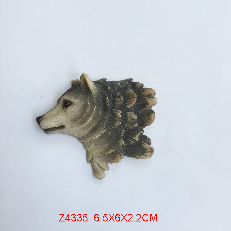 Custom Animal Fridge Magnet, Polyresin Resin Refrigerator Magnet – Wolf Head
