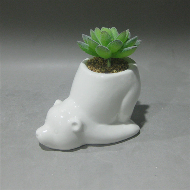 Funny Bear planter for Small plant ,Ceramic home decor  flowerpots Flower plant pots