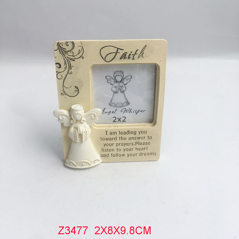 Faith Angel Whisper Picture Frame with Angel, 9-1/2 by 7-3/4-Inch, Holds 4 by 6 Inch Photo, Polyresin