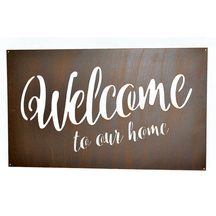 Wrought Iron Metal  Welcome Sign Iron Art Wall Decor