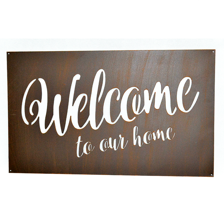 Nagbuhat Iron Metal Welcome Sign Iron Art Wall dekorasyon