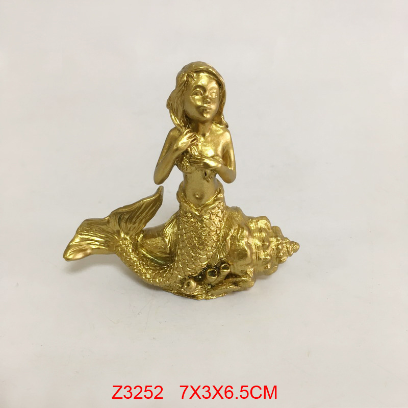 3D Resin Travel Decorative Fridge Refrigerator Magnet Souvenir Tourist Mermaid, Gold