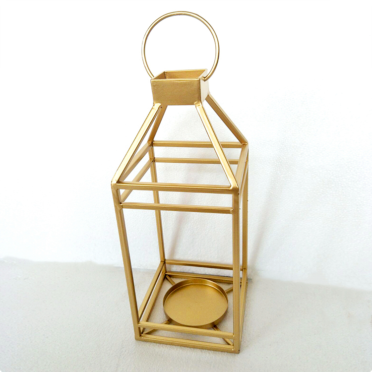 Antique Metal glass Lantern Candle Holder for Wedding Decor