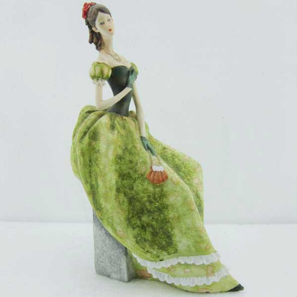 Hand Painted  Antique Dresden Porcelain Lace Lady With Flower Figurine Sitting on Chair