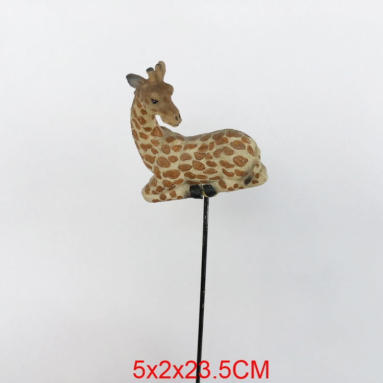 Animal Indoor / Outdoor Plant potted mga stake, Polyresin Resin Giraffe