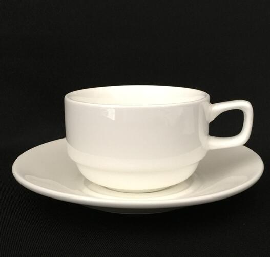 Porcelain expresso coffee cup and saucers