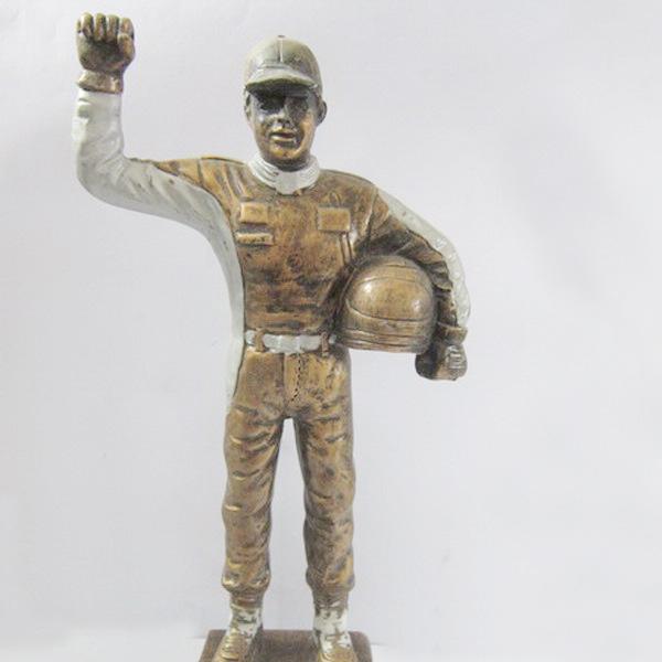 Huge 21" Race Car Driver Trophy Racing Sculpture Fantasy Speed Award Figurine