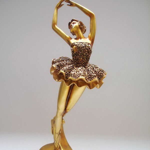 Polyresin Resin Ballet Girl Figurine Living Room Bedroom Desktop Decor 10X9.5CM