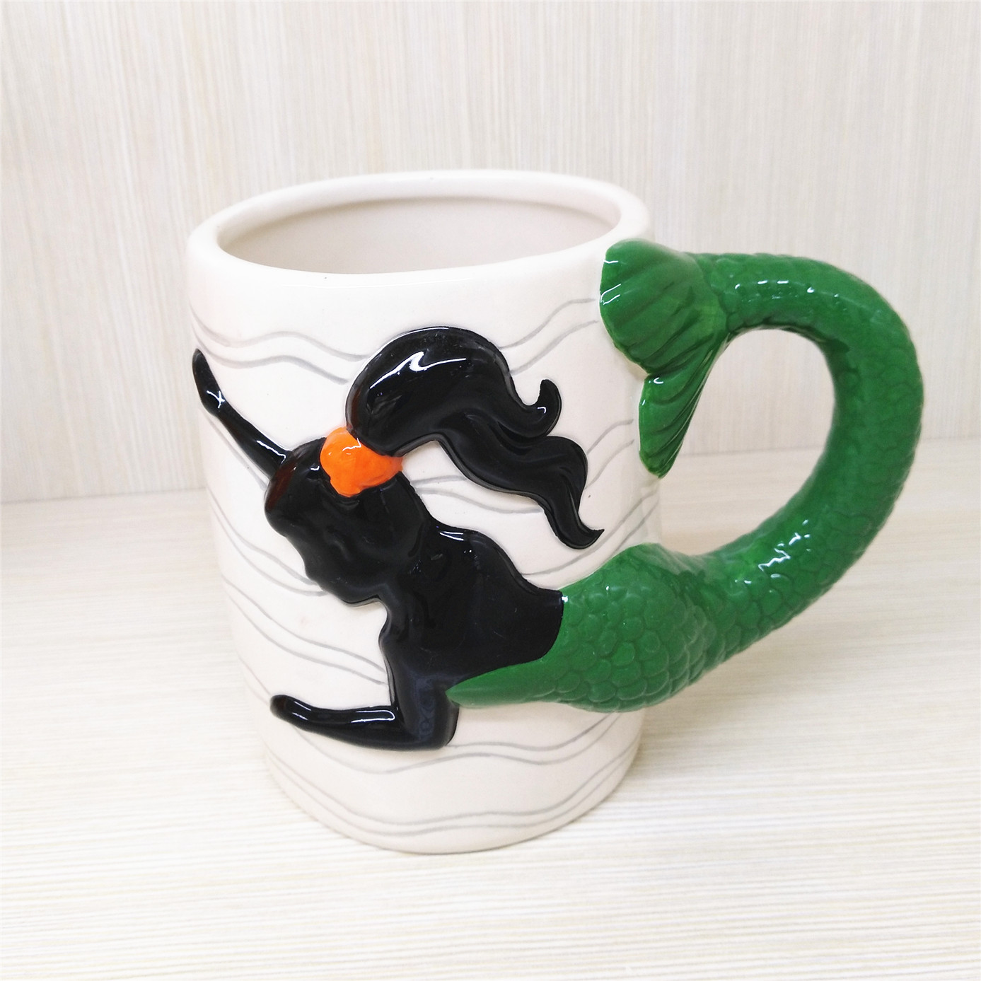 Handcrafts Mug high quality ceramic Eco-friendly  Novelty Mug  Mermaid  Shape coffee mug