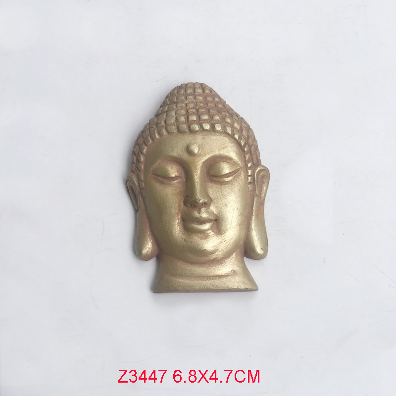 Buddha Head Statue 3D Miniature Fridge Magnet Resin Handmade Souvenir Home Deco