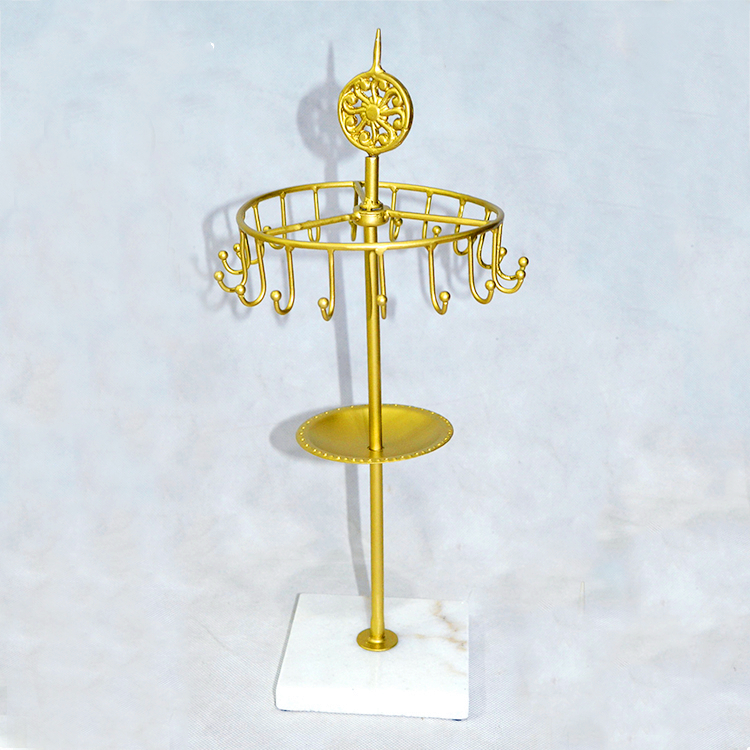 Gold metal Earring Jewelry Organizer Stand table Earrings Display Rack