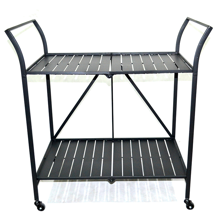Foldable structure powder coated four-wheel metal hand tool trolley