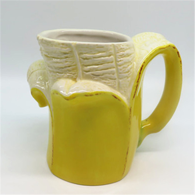 Novelty New Banana Shape Ceramic Mug 12 oz Custom Made  Ceramic Hand Painted Coffee Mug Coffee  Cup