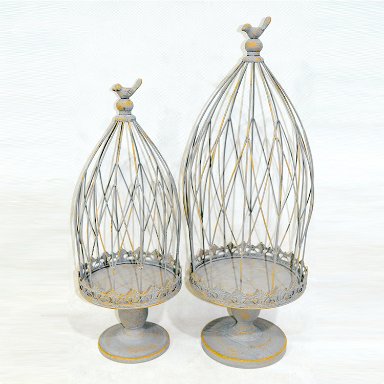 Antique Metal Birdcage Lantern Candle Holder for Wedding Decor Set