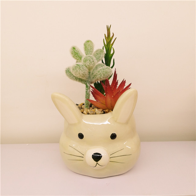 Ceramic Rabbit Succulent  Pot  Flower pots Garden Decoration