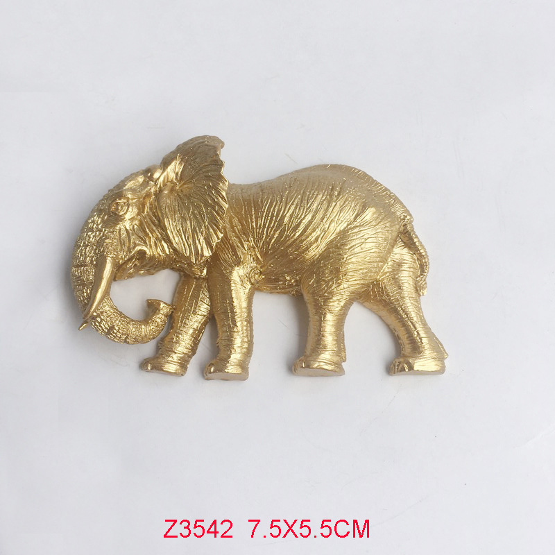 Custom Animal Fridge Magnet, Polyresin Resin Refrigerator Magnet – Gold Elephant