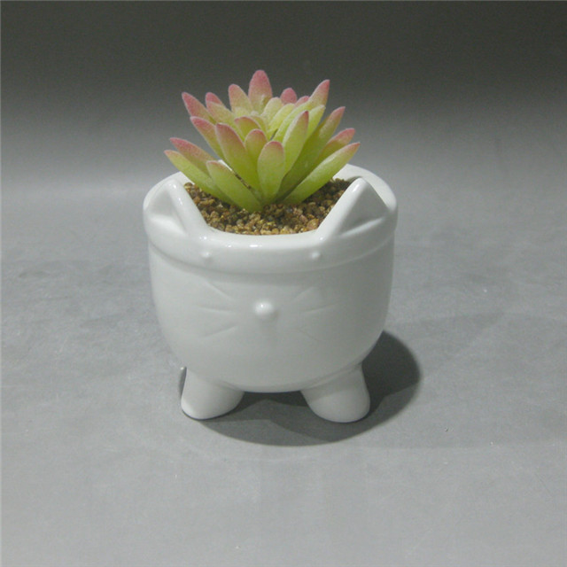 Mini Cat Shape Succulent Flower pot Cute Ceramic animal Flower vase