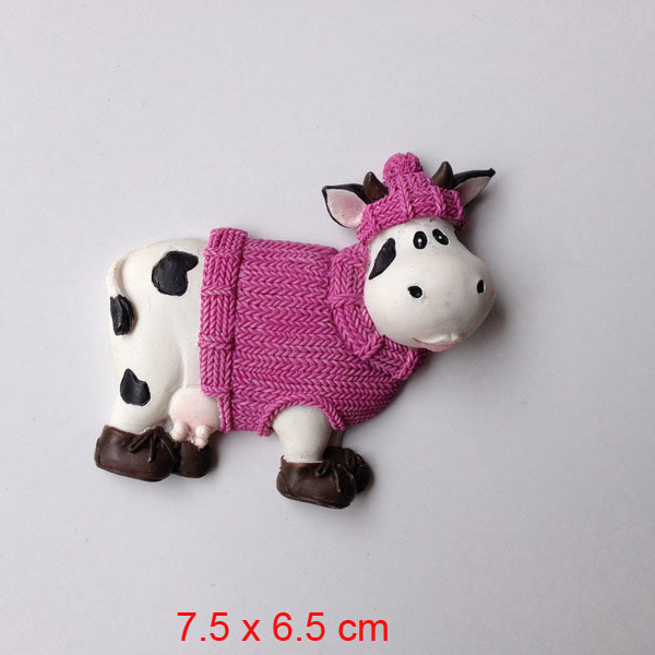 Custom Fridge Magnet, Polyresin Resin Cow Refrigerator Magnet