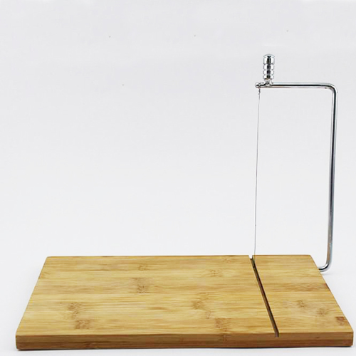 Bamboo Cheese Cutting Board with Stainless Steel Wire Cheese Slicer