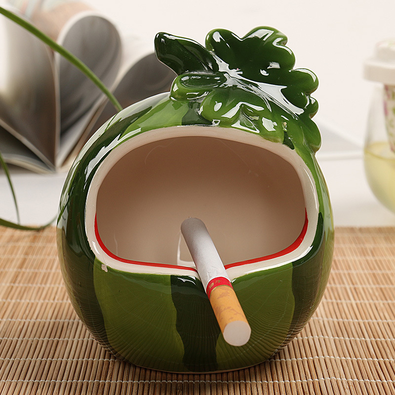 Custom Made creative personality cute mini fruit ceramic ashtray, watermelon