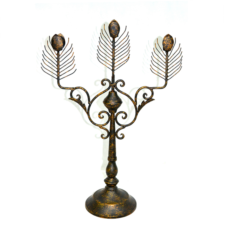 Ornate Scroll  metal wire candle holder
