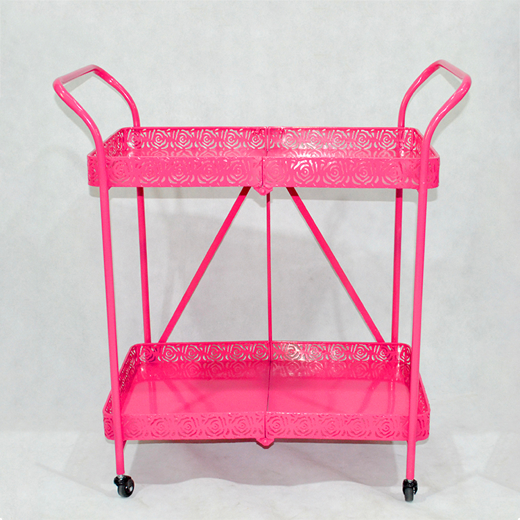 Powder coated Chinese supplier metal custom made kitchen garden Serving galley Cart trolley