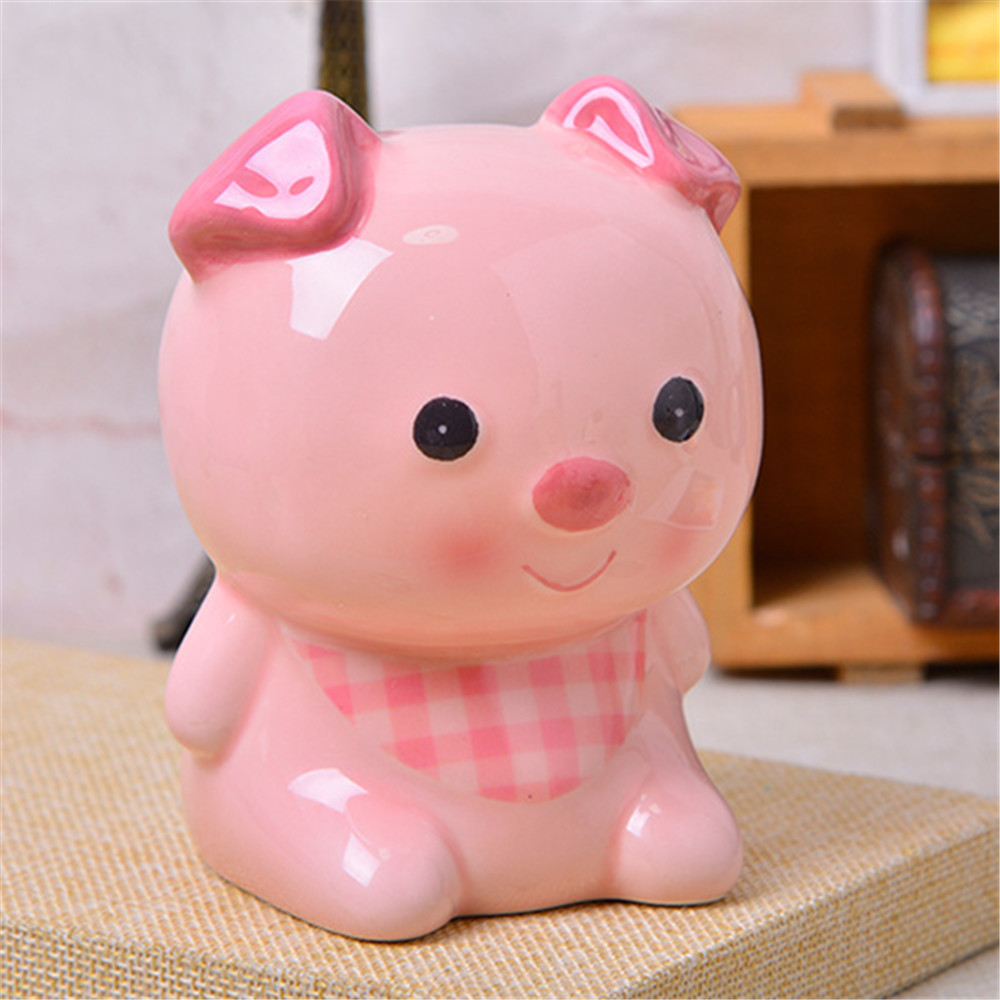 Children's gifts custom animal   money safe coin box ceramic pink pig  piggy bank