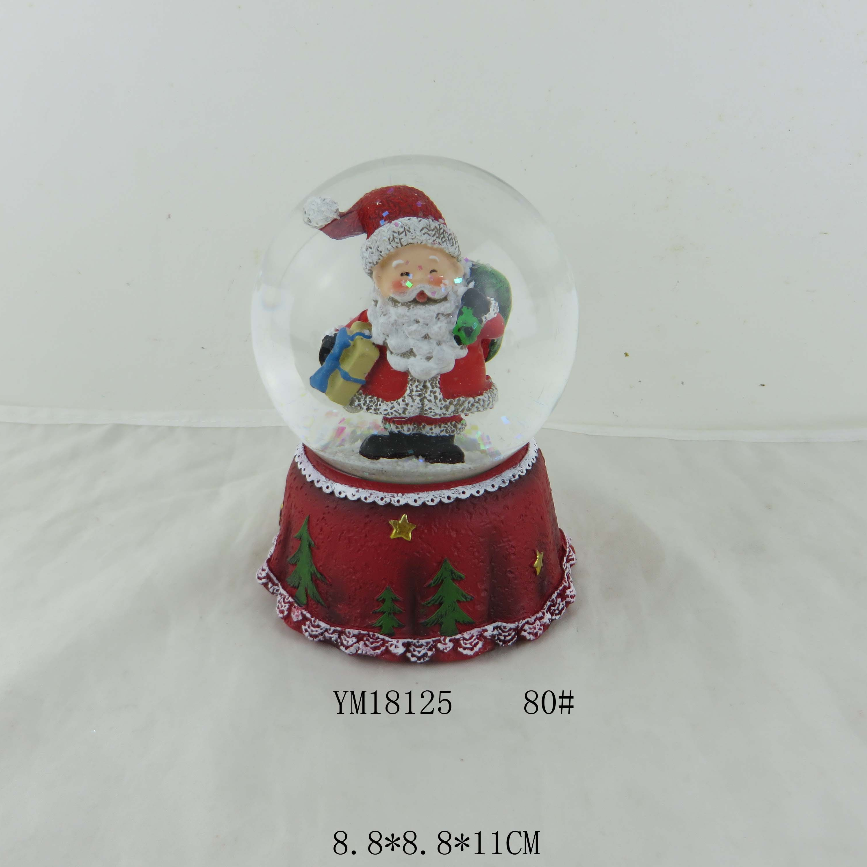 Santa Claus Christmas carousel snow globe